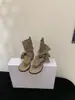 Botines Retro de Tacón Grueso de Estilo Nuevo 2026 para Mujer, Sandalias de Verano de Punta Descubierta de Nicho, Botas Marrones, Botas de Vaquero Occidentales