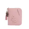 Billetera Corta Nueva 2026 para Estudiantes Mujeres, Monedero con Cremallera, Lindo Monedero Mini Fresco Estilo Coreano Floral
