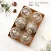 Juego de 6 Bolas de Navidad Transparentes Pintadas de Alta Calidad de 8 cm Decoraciones Navideñas Colgantes para Árbol de Navidad Venta al por Mayor Transfronteriza