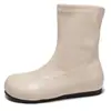 Botas de mujer de suela plana para primavera y otoño, estilo europeo y americano, piel suave, cómodas, 2026, botas de moda, simples, nuevas, versátiles, de corte bajo, estilosas