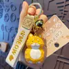 Llavero de gato de talla de madera de resina de dibujos animados para mujer, lindo y creativo, muñeco de la familia Meow, llavero, colgante para mochila, venta al por mayor