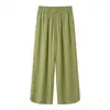 Pantalones de pierna ancha 100% Lyocell Tencel para mujer, finos de verano, cintura alta, fluidos, sensación de hielo, transpirables, cubren la cadera, adelgazantes, casuales