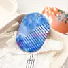 Espejo Ovalado con Patrón de Mármol de Nuevo Modelo Transfronterizo, Espejo de Maquillaje para Belleza, Espejo Giratorio Portátil de Colores con Peine Plano Integrado