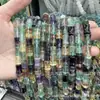 Cuentas de Bambú de Fluorita de Colores, Cuentas Sueltas de Fluorita de Colores, Accesorios Irregulares para Joyería de Cuentas DIY, Productos Semi-Acabados para Transfronterizo