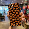 Suministro Transfronterizo Caricatura Sencilla Funda para Teléfono de Halloween 18Pro Impresión Completa Calabaza Fantasma Anticaída TPU Mate Suave