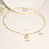 Corea del Sur Verano Color Fresco Collar de Cuentas para Mujer Choker de Cuentas de Arroz Superfinas Cadena para Clavícula Joyería Dopamina