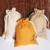 Em estoque Bolsa Logo Personalizado Bolsa com Cordão Alta Qualidade Saco de Arroz Bolsa Pequena Bolsa de Lona de Algodão e Linho Bolsa para Armazenamento de Joias