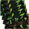 Manteles individuales de lino transfronterizos con renos navideños, tapetes de mesa, posavasos, tapetes para tazas de café, decoraciones navideñas, tapetes resistentes a las manchas y con aislamiento térmico