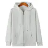 Sudadera con capucha y cremallera de algodón puro, estilo primavera y otoño, color liso, versátil, corte holgado, unisex, manga larga, venta al por mayor