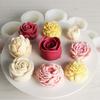 Molde de silicona con forma de flor estéreo, para tartas, pasteles, aromaterapia, velas de yeso, flores de peonía y rosas blancas frías.