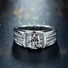 Anel de negócios dos homens nova prata criativa estilo coreano personalidade moda banhado a platina casamento dominador anel de diamante presente para namorado