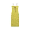 Moda europea y americana transfronteriza para mujer AliExpress más vendido vestido midi de lunares de moda