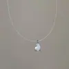 Estilo Minimalista Cristal Circonita Perla Colgante Hilo de Pescar Collar Mujer Lujo Accesible Versátil Elegante de Moda Cadena para el Cuello Cadena de Clavícula