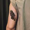 Pegatina de tatuaje realista de ala única en blanco y negro, alas de ángel oscuras personalizadas, pegatina de tatuaje impermeable y duradera para el brazo