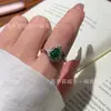 Anillo de Diseño de Calabaza de Jade Natural al por Mayor del Fabricante S9256 Plata Incrustada con Artesanía de Jade