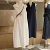 Vestido Polo Sem Mangas Simples e Elegante para Mulheres, Vestido Regata Casual de Verão Soltinho Estiloso com Toque Relaxado, Vestido Longo Branco