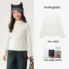 Ropa de Invierno Pudding Haru para Niñas, Tops Cálidos Infantiles, Nueva Camiseta Básica Versátil de Cachemir para Niños 2026
