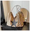 Bolsa de lona com estampa de leopardo moderna transfronteiriça para mulheres, nova bolsa tote casual de moda de grande capacidade para o dia a dia, bolsa de ombro estilosa