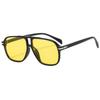 Nuevo espejo volador retro británico, espejo de rana de doble haz, gafas de sol del mismo estilo con estrellas europeas y americanas, gafas de sol con degradado transfronterizo
