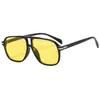 Gafas de sol de moda europea y americana de doble puente para hombre, nuevas, protección solar, montura redonda tipo sapo, montura con estampado de leopardo, gafas transfronterizas al por mayor
