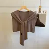 Chal de punto Primavera y Otoño Nuevo Estilo Coreano Gama Alta Oficina Protector de Cuello Chaleco Moda Versátil Ropa Exterior para Mujer Tendencia