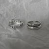 Anillo de Plata Brillante Torcido de Doble Capa de Moda Estilo Coreano para Mujer Estilo Ins Textura Antigua Diseño Nicho Anillo Abierto para Dedo Índice