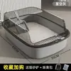 Caixa de areia para gatos semi-fechada, extra grande, à prova de respingos, vaso sanitário para gatos espessado, suprimentos para animais de estimação, caixa de areia para gatos extra grande à prova de odores, disponível para dropshipping