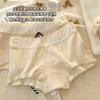 Calzoncillos Boxer Antibacterianos de 10A para Mujer, Tipo a Algodón Crudo Dos en Uno, Algodón Puro con Entrepierna Extendida de Cintura Media que Cubre la Cadera
