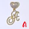 Nuevo aleación hipster 26 letras inglesas diamante colgante de amor diseño original cadena cubana estilo hip hop transfronterizo