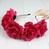 Diadema de Flor de Rosa de Tela de 8 cm Transfronteriza Lote Hebilla para Cabeza de Terciopelo de Diamante Retro Foto Foto Tocado de Flor Artificial Cabello
