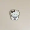 Nuevo Set de Dos Piezas Gato Kt Plateado Pasador para el Cabello Headdress Accesorios para Funda de Teléfono Móvil Parche Acrílico Decoración con Pegamento de Crema