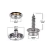 Estoque Disponível Transfronteiriço 50 Conjuntos de Parafuso de 15mm Fivela Branca Grande Conjunto de Fecho de Pressão de Metal Cobre Fecho de Pressão de Fixação de Lona Prata