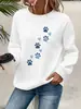 Suéter Casual de Moda para Mujer Otoño e Invierno Holgado Cómodo Cálido Brooklyn Los Ángeles Estampado Cuello Redondo Manga Larga