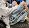 2025 Verão Novo Shorts Trançados Laterais Calças Casuais Soltas de Comprimento Médio Masculinas Versátil Moderno Marca Calças Esportivas
