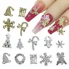 Joias para Nail Art de Natal Atacado Liga de Ouro e Prata Floco de Neve Sino Árvore de Natal Acessórios Decoração de Unha Usável Diamantes