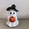 Nuevos adornos decorativos de fantasmas y calabazas de Halloween transfronterizos, portavelas de Halloween de cerámica, luz nocturna, adornos pequeños