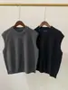 Colete Retrô Sem Manga Gola Redonda, Peça de Outono Tricô Feminino Lã Cashmere, Colete Suéter em Camadas Estilo Francês