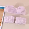 Venda Quente Transfronteiriça Conjunto de Pulseiras de Pulso e Faixa de Cabelo com Laço, Scrunchie de Pelúcia Simples, Acessórios de Cabelo para Mulheres, Adornos