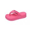Pantuflas de Cuña con Suela Gruesa para Uso Exterior de Verano para Mujer Estilo Normcore Zapatillas Eva de 5 cm de Altura para Mujer con Chanclas de Sensación de Excremento