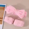 Venta Caliente Transfronteriza Set de Muñequeras y Diadema de Lazo para Lavarse la Cara Peluche Sencillo Lazo para el Cabello Accesorios para el Cabello para Mujer Adornos