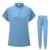 Amazon Uniforme Médico Roupas de Cuidado para Scrub Gola Elástica Roupas de Enfermeira SPA Spa Macacão de Corrida