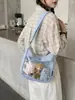Bolsa Transversal Grande de Alta Qualidade Estilo Universitário Versátil para Meninas 2026, Bolsa Ita Transparente, Bolsa de Ombro