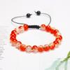 Pulseira Natural Colorida Explosiva de Vidro com Miçangas de Fileira Dupla para Adolescentes e Amigos Presente de Aniversário de Amizade Pulseira de Corda Elástica Trançada