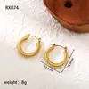 Populares Pendientes de Acero de Titanio Transfronterizos, Pendientes de Acero Inoxidable Retro de Moda para el Viaje Diario, Pendientes Dorados para Mujer, de Alta Gama y que No se Desvanecen