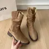 Botas Maillard Martin para Mujer 2026 Verano Nuevas de Moda Suela Gruesa Media Pantorrilla Botines Vaqueros Occidentales y Botas de Jinete
