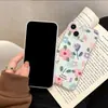 Ins Estilo Delicado Rosa Floral Maçã 17 Verão Capa para Celular Iphone15Proamx Nova Anti-Queda Capa Macia