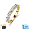 Anillo de Plata S925 con Moissanita Corte Escalera, Anillo de Banda de Lujo Ligero Más Vendido Transfronterizo, Estilo Apilable de Moda Europeo y Americano, En Stock de Fábrica