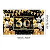 Novos adereços de decoração de aniversário transfronteiriços: Bandeiras decorativas de poliéster 100D, tecido para fundo de aniversário, faixas e dísticos personalizados