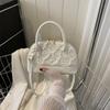 Bolso de Mano con Forma de Concha de Color Sólido Estilo Coreano, Simple y Elegante, para Niña, Bolso Texturizado de Moda, Nuevo Modelo 2026, Bolso de Hombro Cruzado