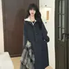 Abrigo de Lana Doble Cara con Botones de Cuerno Estilo Coreano, Longitud Media, Adelgazante, Para Mujer Otoño e Invierno, Gama Alta, Sencillo, Versátil, Estilo Casual Japonés y Coreano